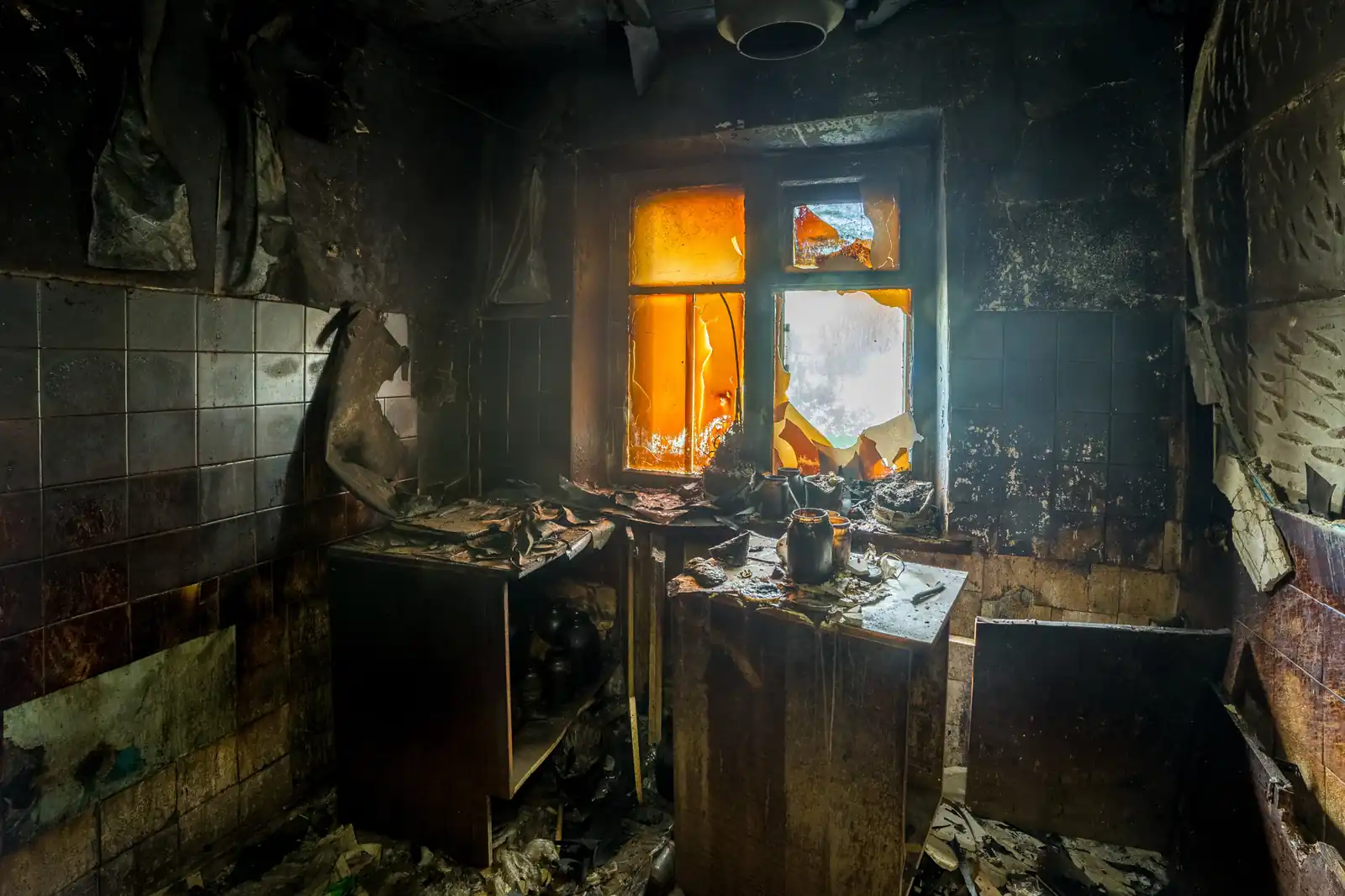 Fire damage restoration crew responding to a house fire in Las Vegas, NV near 89134